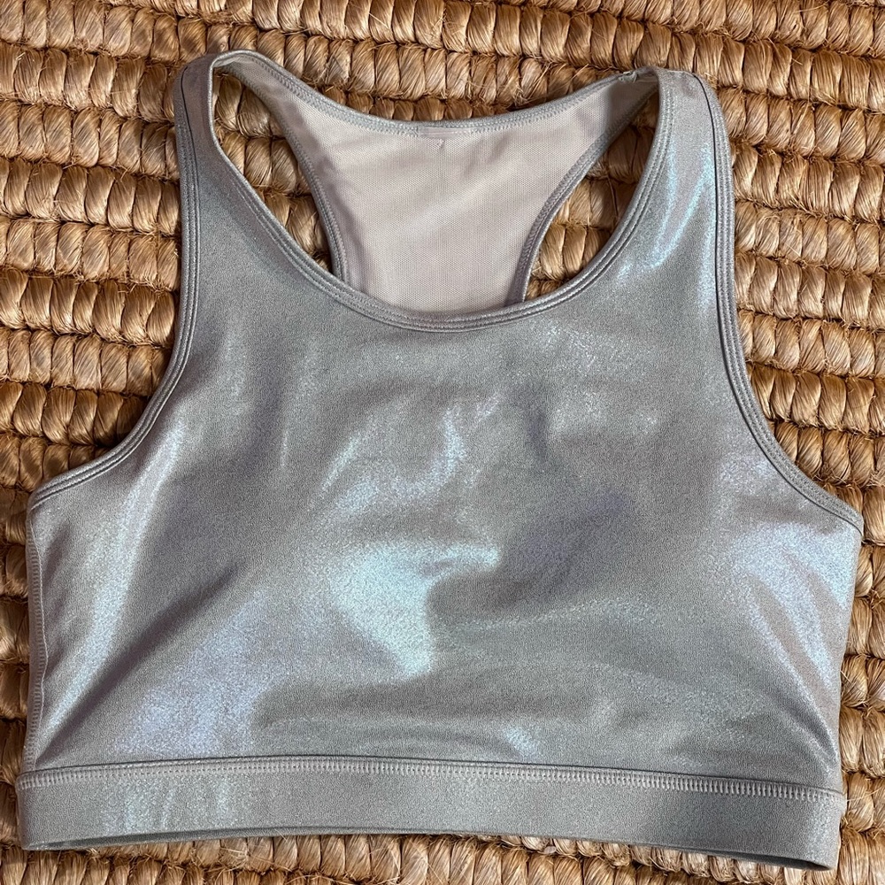 PQ Swim silver race back sports bra L